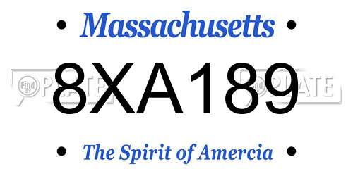 8XA189 Massachusetts License Plate