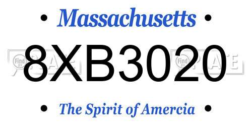 8XB3020 Massachusetts License Plate