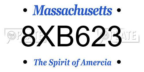 8XB623 Massachusetts License Plate