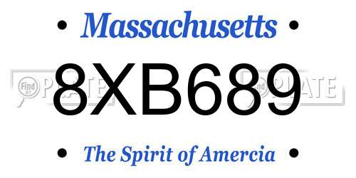 8XB689 Massachusetts License Plate