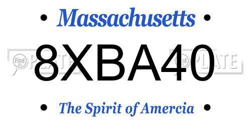 8XBA40 Massachusetts License Plate