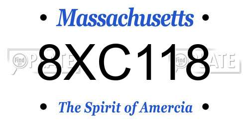 8XC118 Massachusetts License Plate