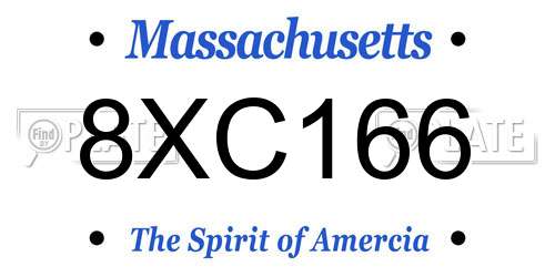 8XC166 Massachusetts License Plate