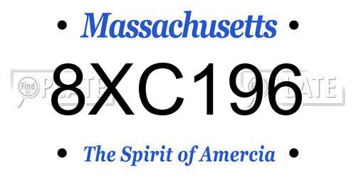 8XC196 Massachusetts License Plate