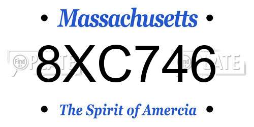 8XC746 Massachusetts License Plate