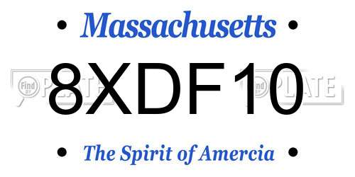 8XDF10 Massachusetts License Plate