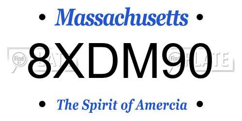 8XDM90 Massachusetts License Plate