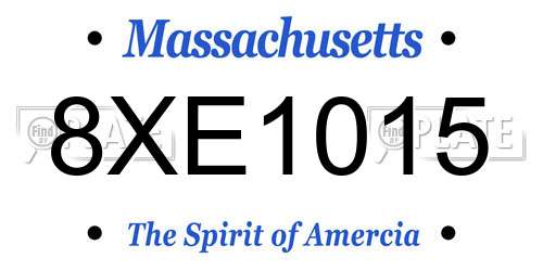 8XE1015 Massachusetts License Plate