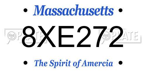 8XE272 Massachusetts License Plate