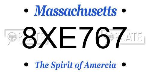 8XE767 Massachusetts License Plate