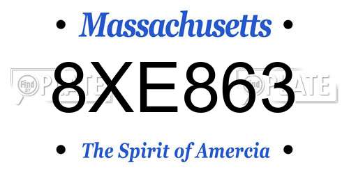 8XE863 Massachusetts License Plate
