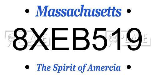8XEB519 Massachusetts License Plate