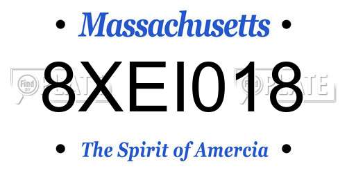 8XEI018 Massachusetts License Plate