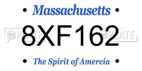8XF162 Massachusetts License Plate