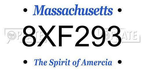 8XF293 Massachusetts License Plate