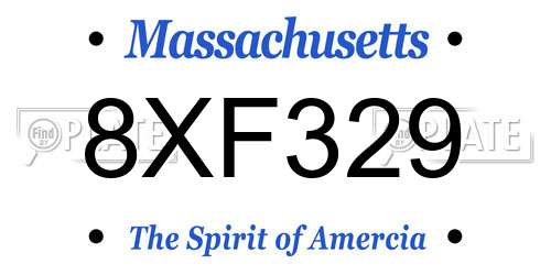 8XF329 Massachusetts License Plate
