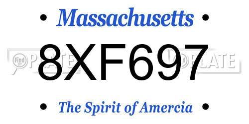 8XF697 Massachusetts License Plate