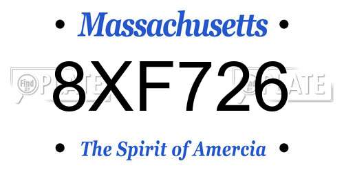 8XF726 Massachusetts License Plate