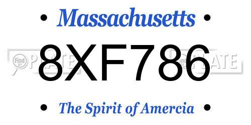 8XF786 Massachusetts License Plate