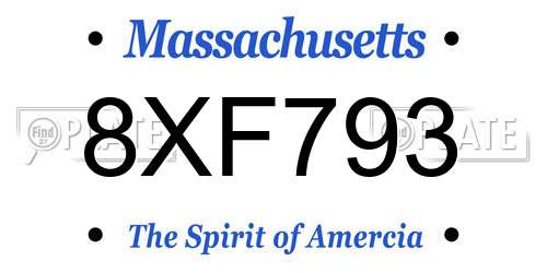 8XF793 Massachusetts License Plate