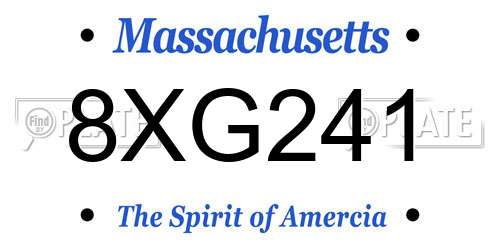 8XG241 Massachusetts License Plate