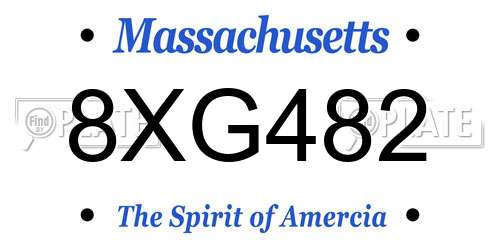 8XG482 Massachusetts License Plate