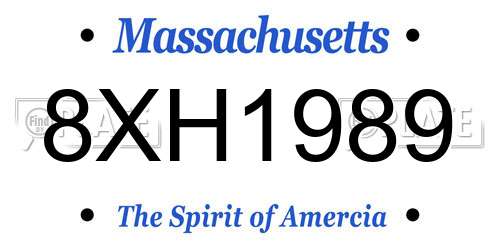8XH1989 Massachusetts License Plate