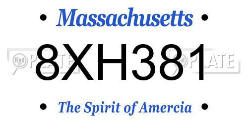 8XH381 Massachusetts License Plate