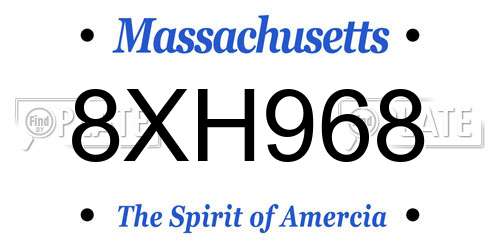 8XH968 Massachusetts License Plate
