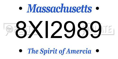 8XI2989 Massachusetts License Plate
