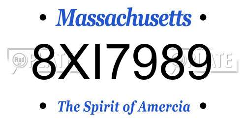 8XI7989 Massachusetts License Plate