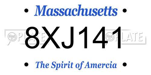 8XJ141 Massachusetts License Plate