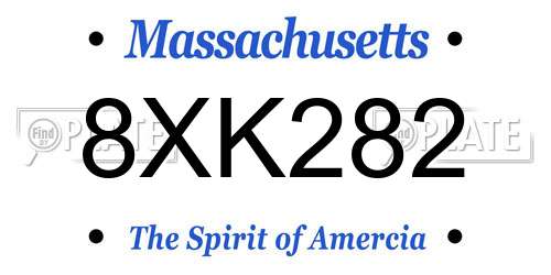 8XK282 Massachusetts License Plate