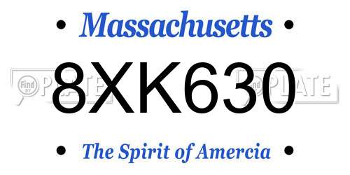 8XK630 Massachusetts License Plate