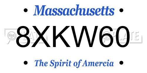8XKW60 Massachusetts License Plate