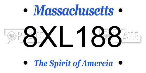 8XL188 Massachusetts License Plate