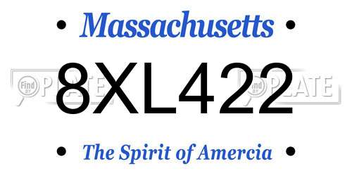 8XL422 Massachusetts License Plate