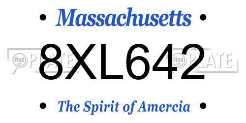 8XL642 Massachusetts License Plate