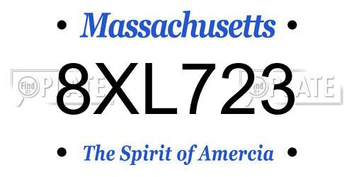 8XL723 Massachusetts License Plate