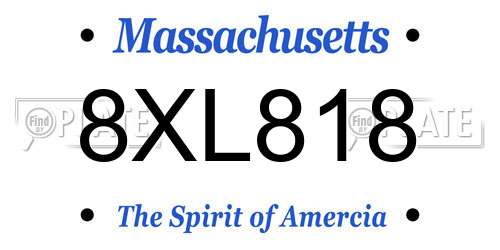 8XL818 Massachusetts License Plate