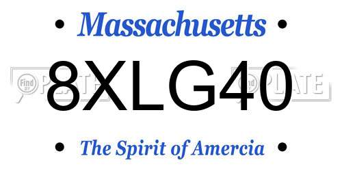 8XLG40 Massachusetts License Plate