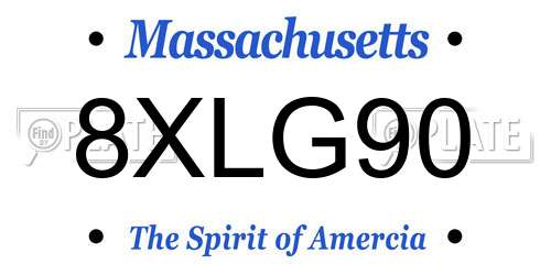 8XLG90 Massachusetts License Plate