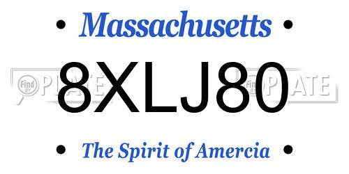 8XLJ80 Massachusetts License Plate