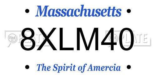 8XLM40 Massachusetts License Plate