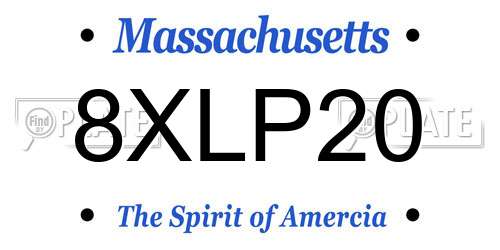 8XLP20 Massachusetts License Plate