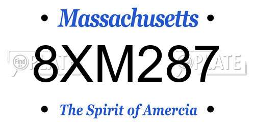 8XM287 Massachusetts License Plate