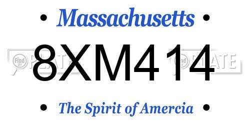 8XM414 Massachusetts License Plate
