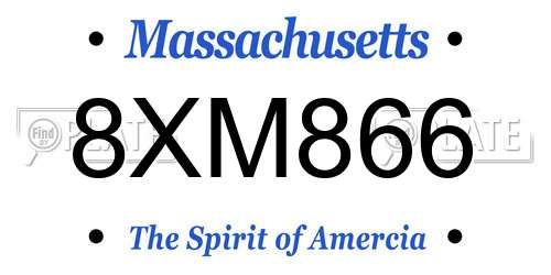 8XM866 Massachusetts License Plate