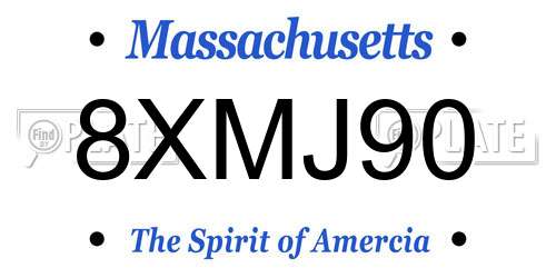 8XMJ90 Massachusetts License Plate