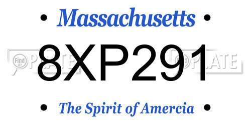 8XP291 Massachusetts License Plate